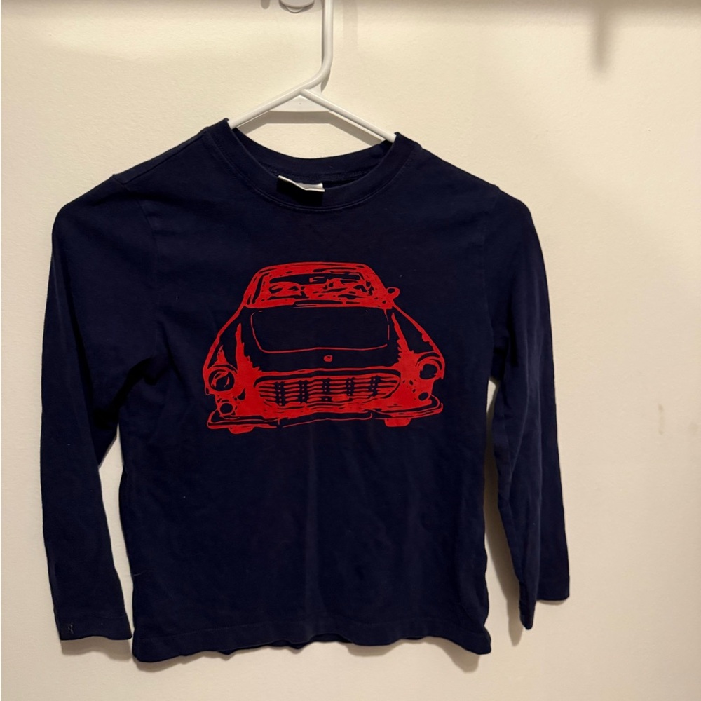 Hanna andersson Kids Navy Blue Car Graphic Shirt